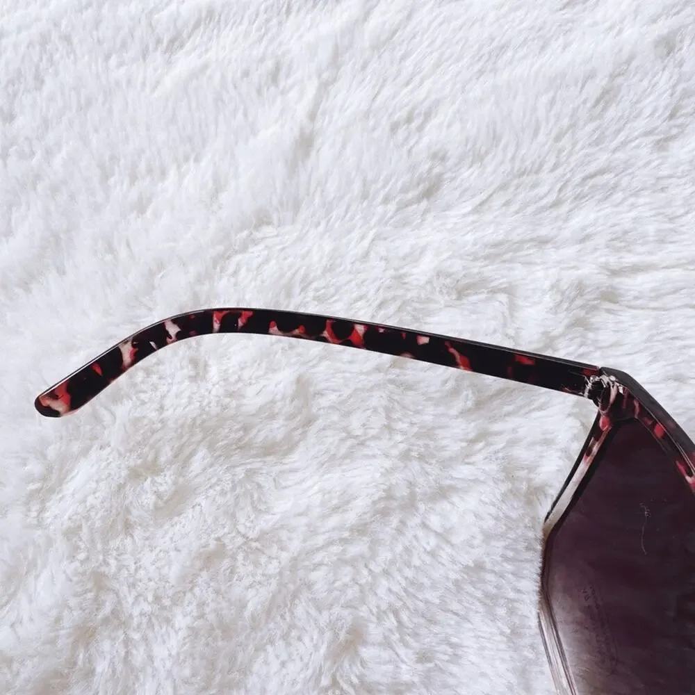 Kira Tortoise Brown & Clear Oversized Sunglasses